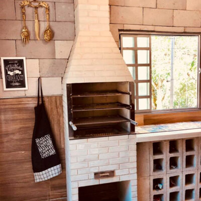 Churrasqueira Concreto Refratário Estilo Tijolinho